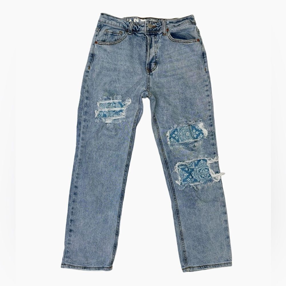 S.O.N.G. Timeless Fit Distressed Button Fly High Rise Ankle Jeans Size 3/ 26-28